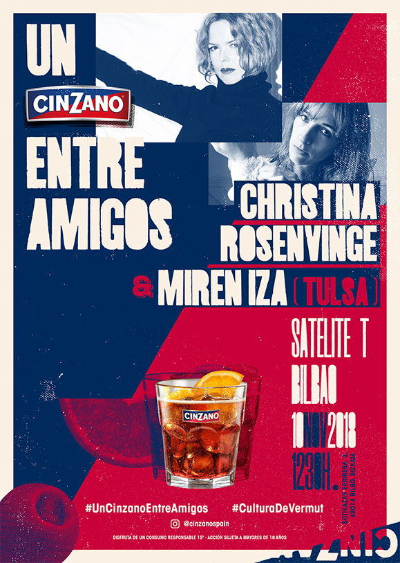 Cinzano cartel Entre Amigos Christina Rosenvinge y Miren Iza