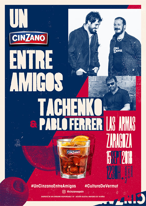 Cinzano cartel Entre Amigos Tachenko y Pablo Ferrer